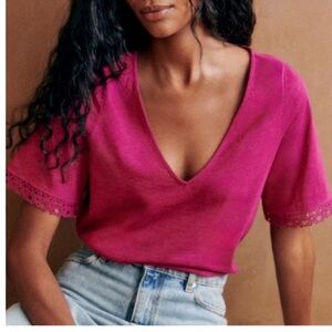 Sezane EUC SZ S Lorna T Shirt Plum Pink S
